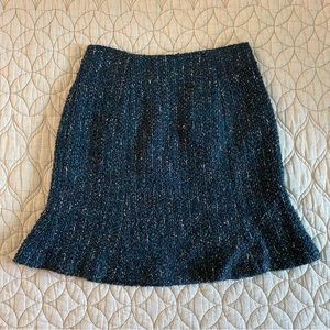 NWT | Club Monaco | Alvara Tweed Skirt — Navy Blue | Size 0